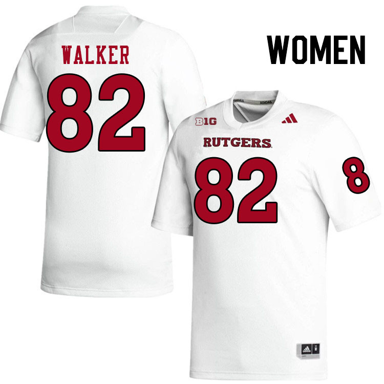 Women #82 Jordan Walker Rutgers Scarlet Knights 2024 College Football Jerseys Stitched-White